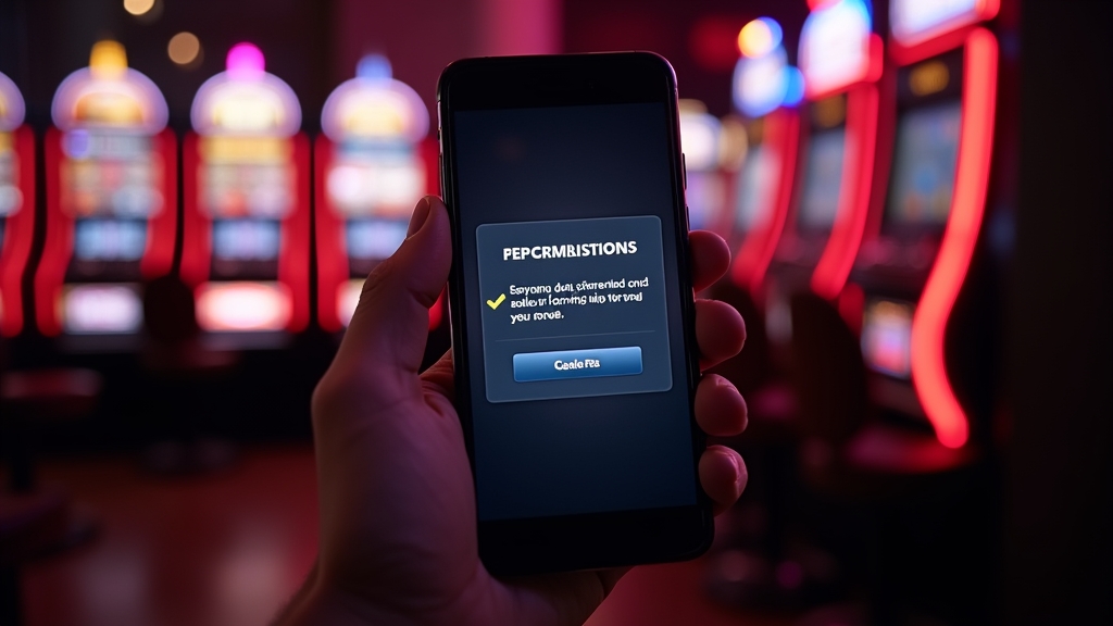 Mano ajustando permisos en Android para instalar Slottica Apk